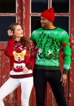 A Very Corgi Christmas Ugly Christmas Sweater For Adults -Fun World Shop adult a very corgi christmas ugly christmas sweater 2