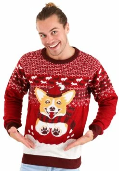 A Very Corgi Christmas Ugly Christmas Sweater For Adults -Fun World Shop adult a very corgi christmas ugly christmas sweater 4