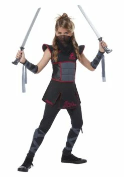 Girls Black Ninja Costume -Fun World Shop girls black ninja costume 3