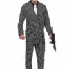Men's Wide Pin Stripe Gangster Costume