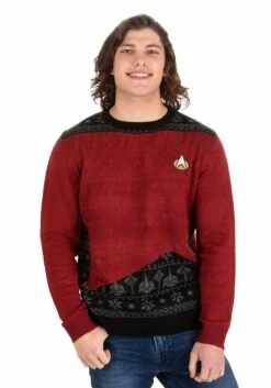 Adult Star Trek "Trek The Halls" Christmas Sweater -Fun World Shop official star trek trek the halls christmas jump alt 3