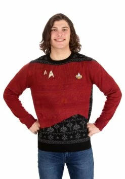 Adult Star Trek "Trek The Halls" Christmas Sweater -Fun World Shop official star trek trek the halls christmas jump alt 7