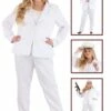 Plus Size White Suit For Women