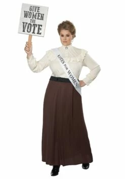 Womens Plus Size English Suffragette Costume